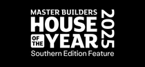 Logo for Master Builders House of the Year 2025 Southern Edition Feature on a black background