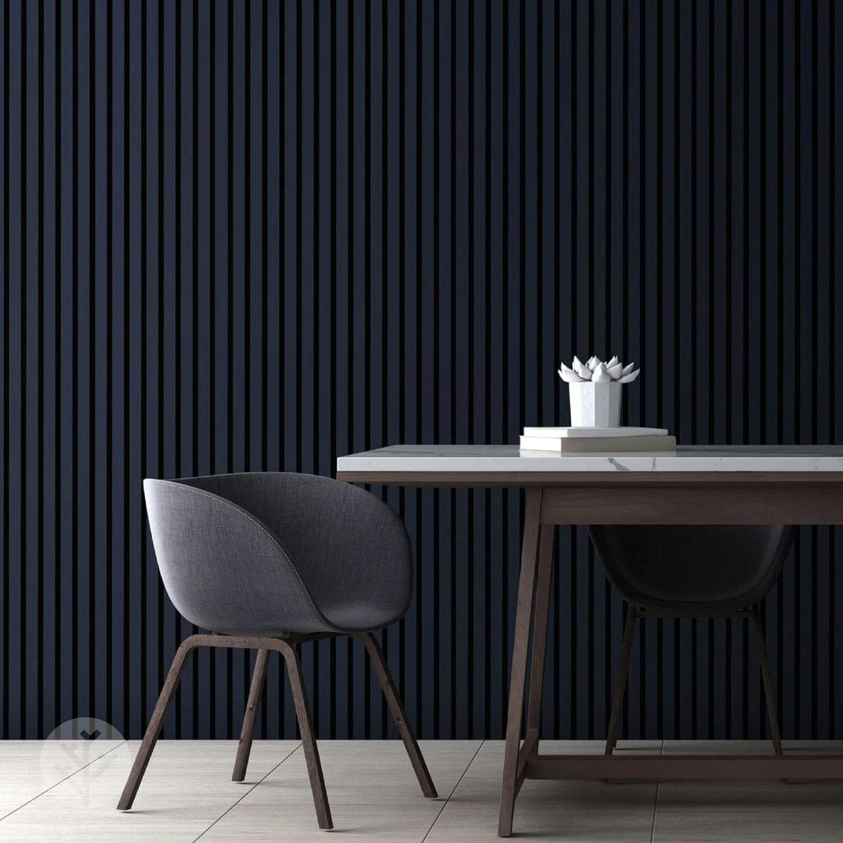 Acupanel® Coloured Midnight Blue Acoustic Slat Wall Panels - WVH Pro Australia