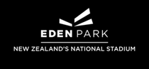 Eden Park logo with text 'New Zealand's National Stadium' on a black background