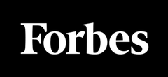 Forbes logo in white on a black background