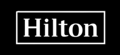 Hilton logo on a black background