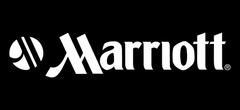 Marriott logo in white on a black background
