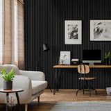 Acupanel® Coloured Black Acoustic Slat Wall Panels - WVH Pro Australia