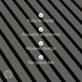 Acupanel® Coloured Dusty Grey Acoustic Slat Wall Panels - WVH Pro Australia