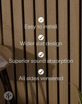 Acupanel® Luxe American Oak Acoustic Wide Slat Wood Wall Panels - WVH Pro Australia