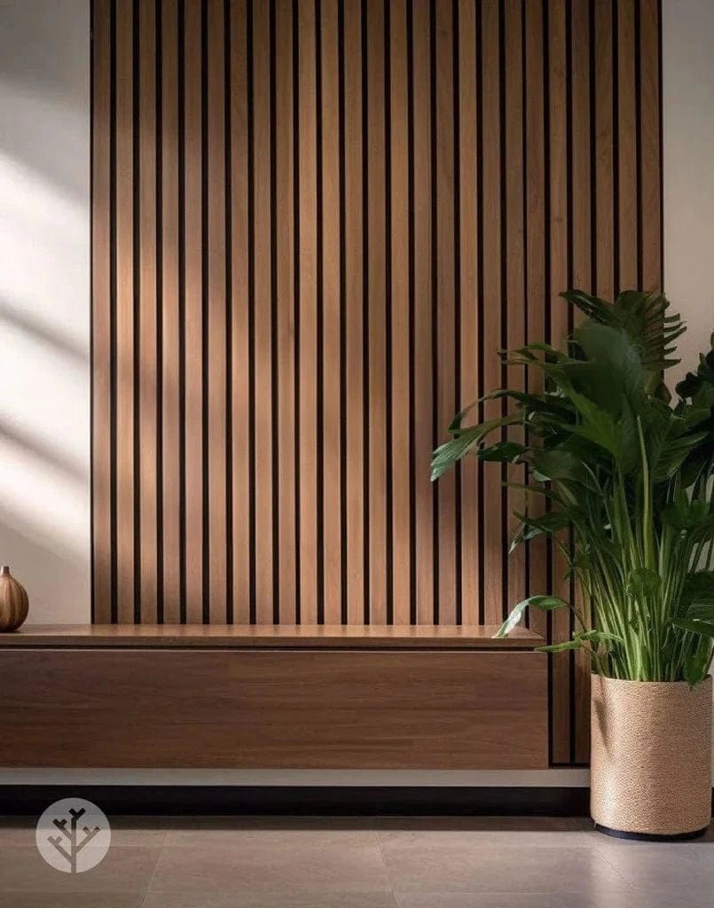 Acupanel® Luxe American Walnut Acoustic Wide Slat Wood Wall Panels - WVH Pro Australia