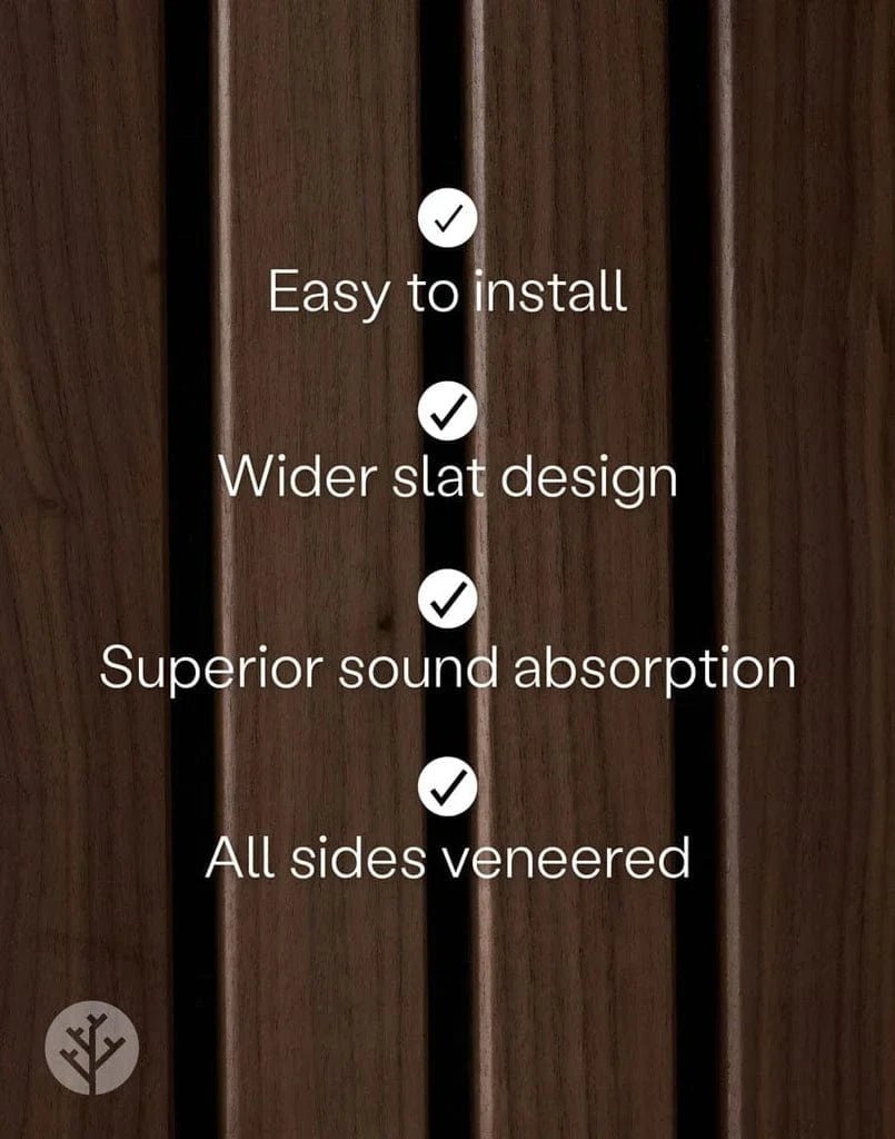 Acupanel® Luxe American Walnut Acoustic Wide Slat Wood Wall Panels - WVH Pro Australia