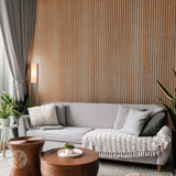 Acupanel® Natural Oak (Grey Felt) Acoustic Slat Wood Wall Panels - WVH Pro Australia