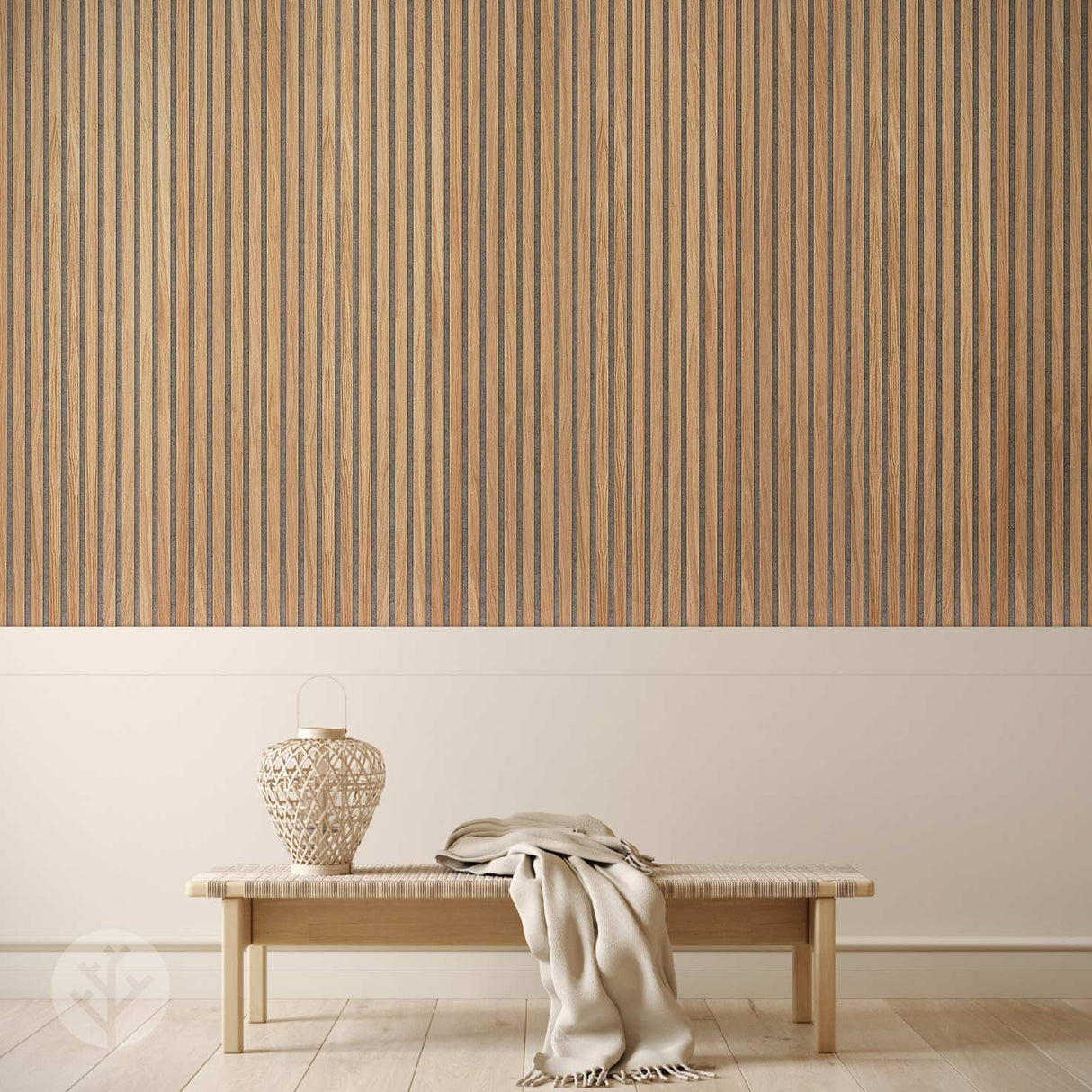 Acupanel® Natural Oak (Grey Felt) Acoustic Slat Wood Wall Panels - WVH Pro Australia