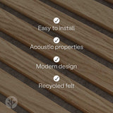 Acupanel® Natural Oak (Grey Felt) Acoustic Slat Wood Wall Panels - WVH Pro Australia